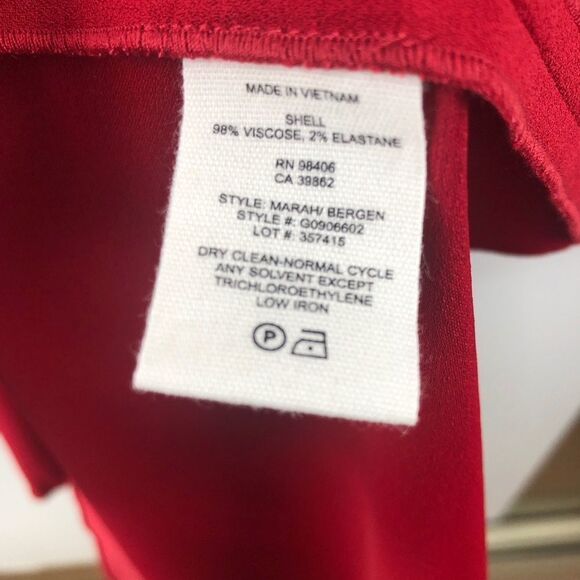 NEW Theory Marah Bergen Red Ruffle Trim Flounced Dress Size 4 - Picture 8 of 8